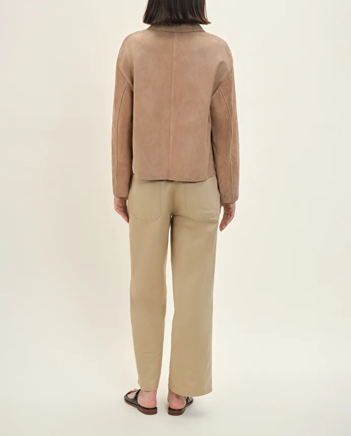 Lottusse Veste Berlin Cuir D'Agneau Taupe