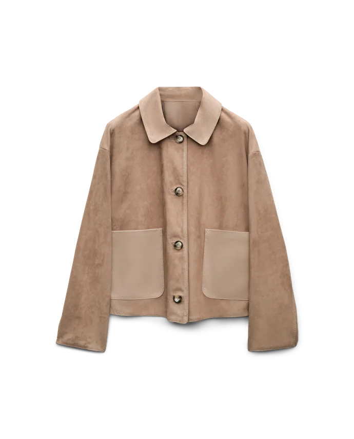 lottusse Veste Berlin Cuir d'Agneau Taupe