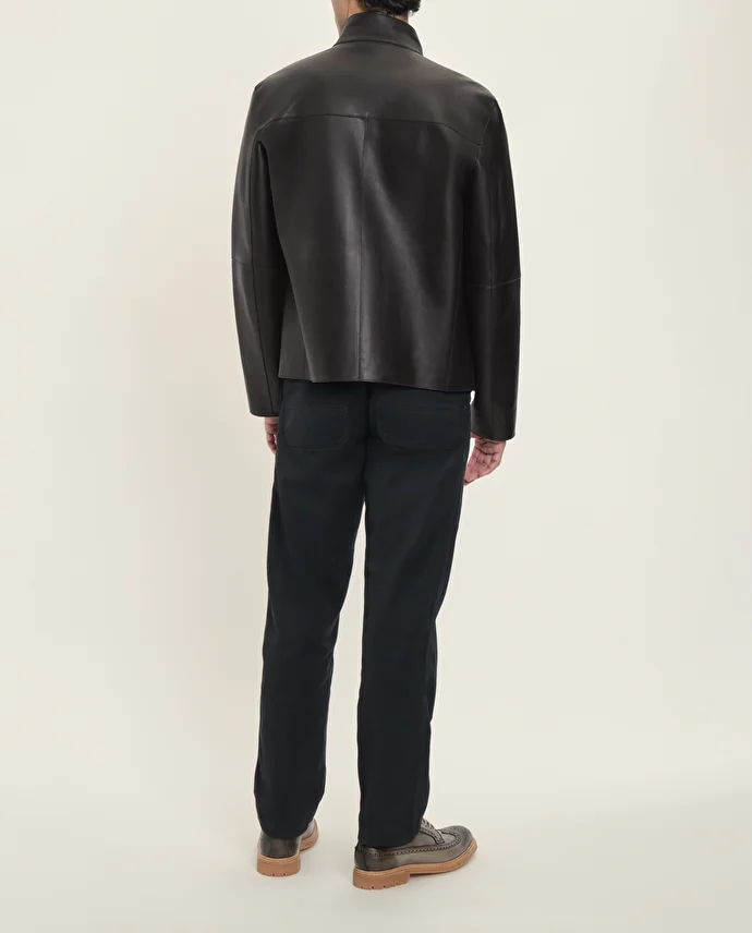Lottusse Veste Cork Cuir D'Agneau Noir