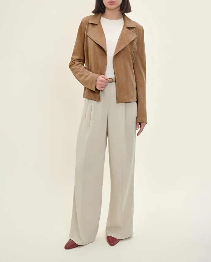Lottusse Veste Cork Cuir De Chèvre Beige