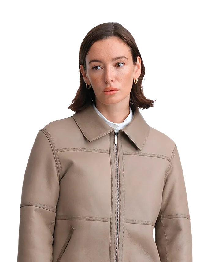 Lottusse Veste En Peau De Mouton Taupe