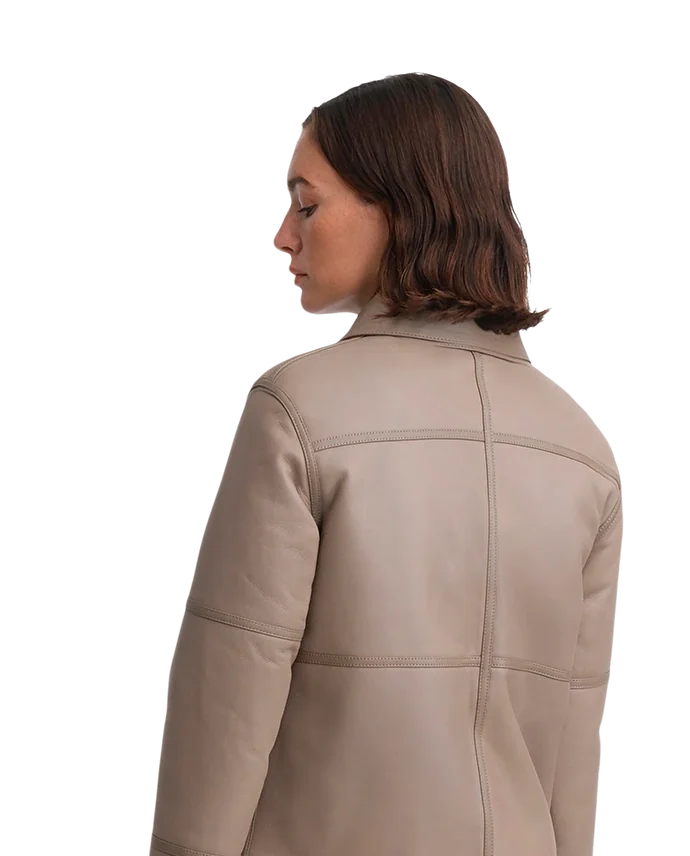 Lottusse Veste En Peau De Mouton Taupe
