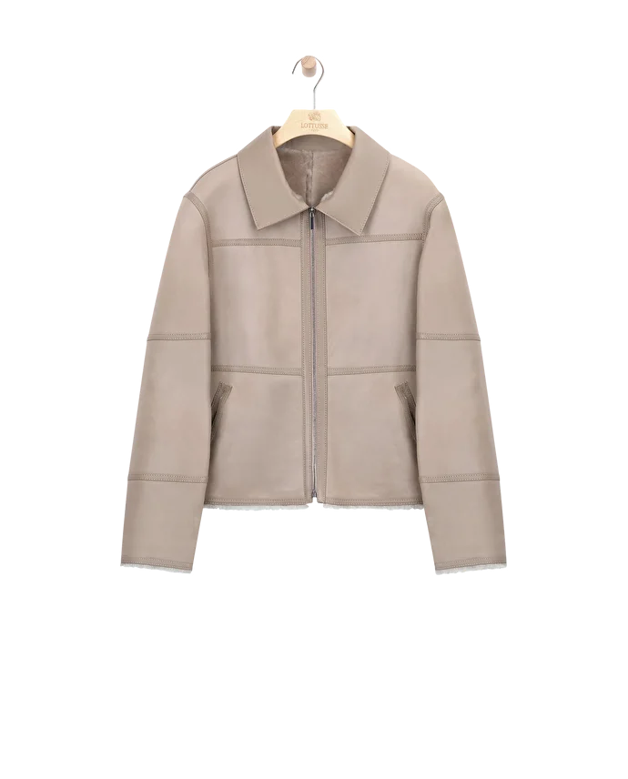 lottusse Veste en peau de mouton taupe