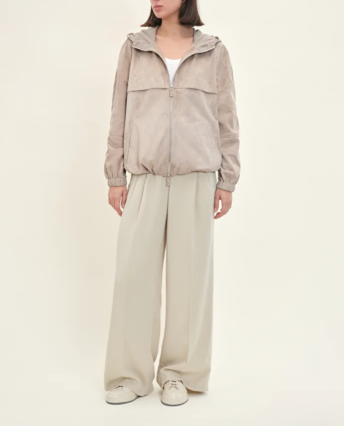 Lottusse Veste Hobart Cuir D'Agneau Gris