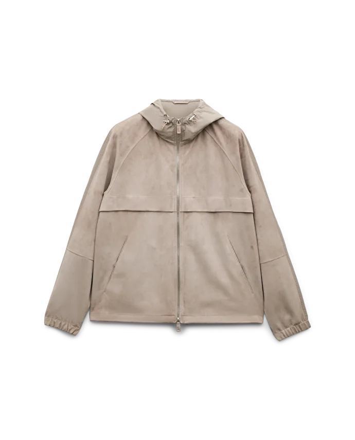 lottusse Veste Hobart Cuir d'Agneau Taupe