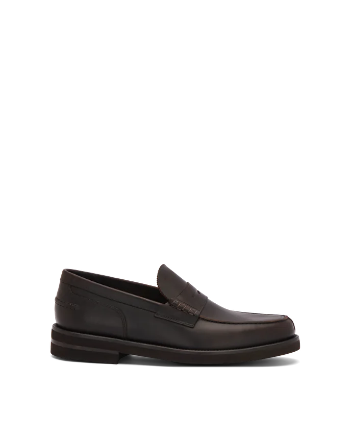 Lottusse Mocassins à Bande Daytona En Cuir De Veau Brun