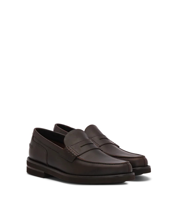 Lottusse Mocassins à Bande Daytona En Cuir De Veau Brun