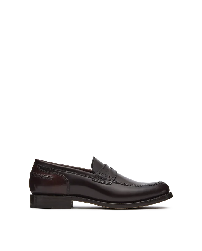 lottusse Mocassins à bande Kingstown en cuir de Cheval Noir