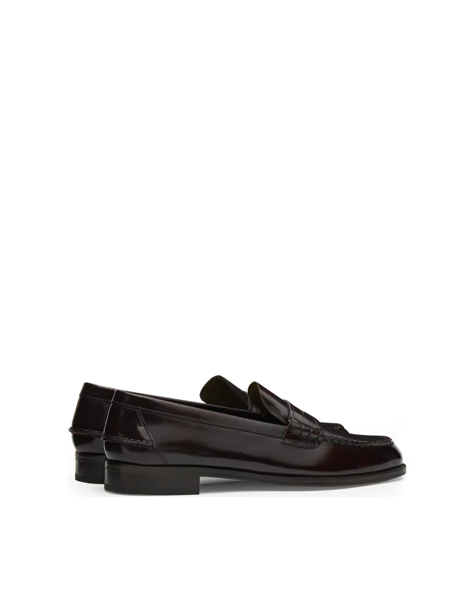 Lottusse Mocassins à Bande Liberty En Cuir De Veau Bordeaux