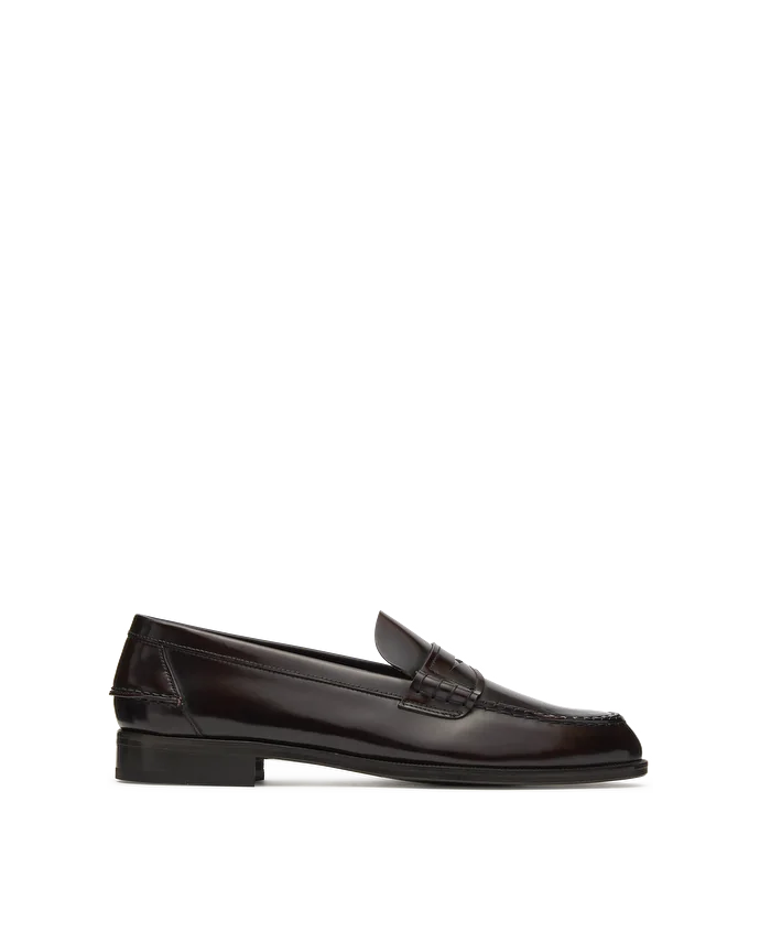 lottusse Mocassins à bande Liberty en cuir de Veau Bordeaux