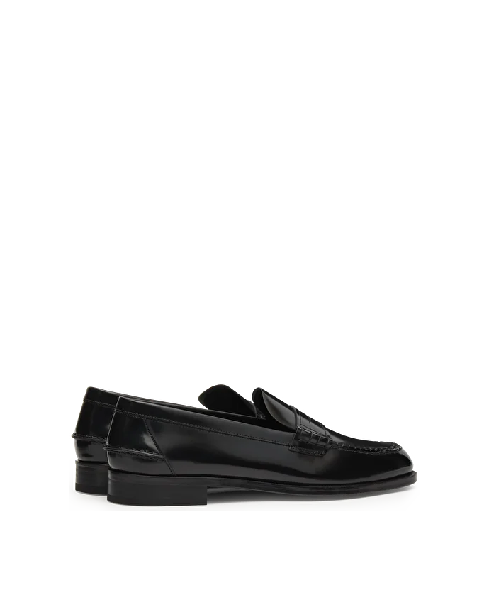 Lottusse Mocassins à Bande Liberty En Cuir De Veau Noir