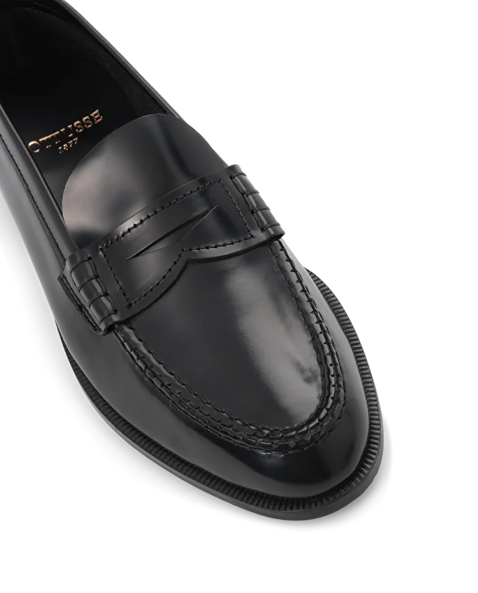 Lottusse Mocassins à Bande Liberty En Cuir De Veau Noir