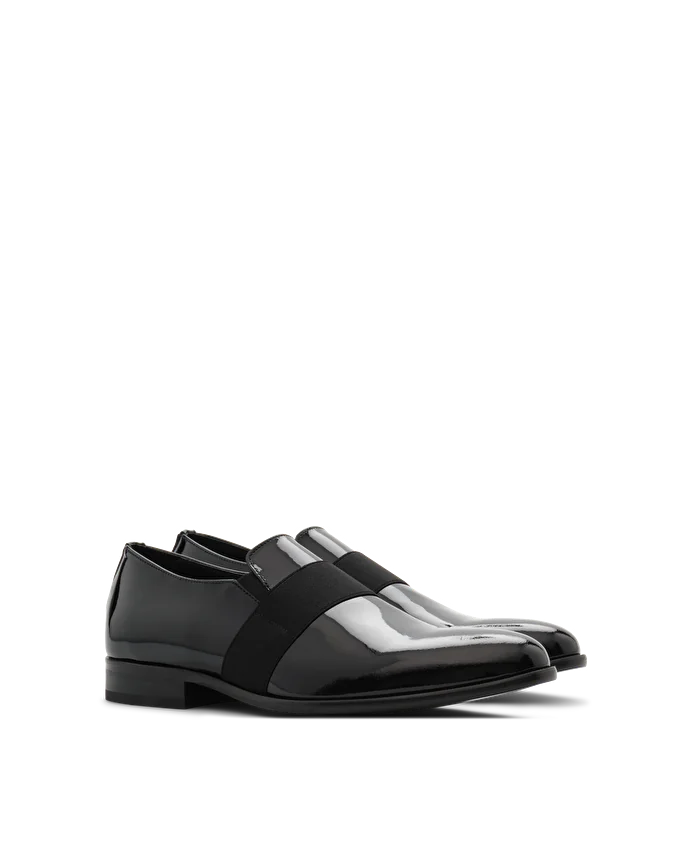 Lottusse Mocassins à Bande Regency En Cuir De Veau Noir