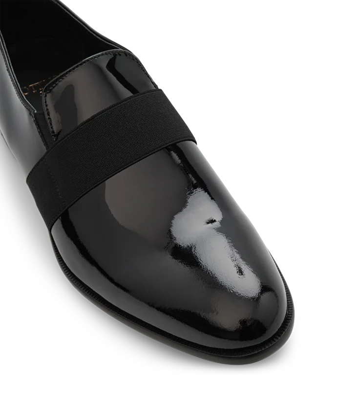 Lottusse Mocassins à Bande Regency En Cuir De Veau Noir