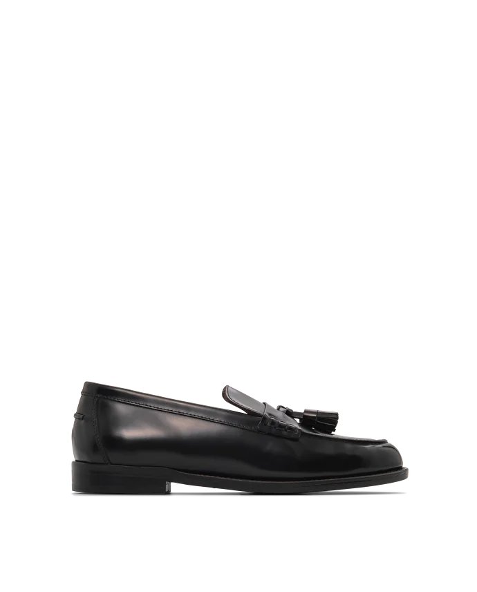 Lottusse Mocassins à Glands Chris En Cuir De Veau Noir