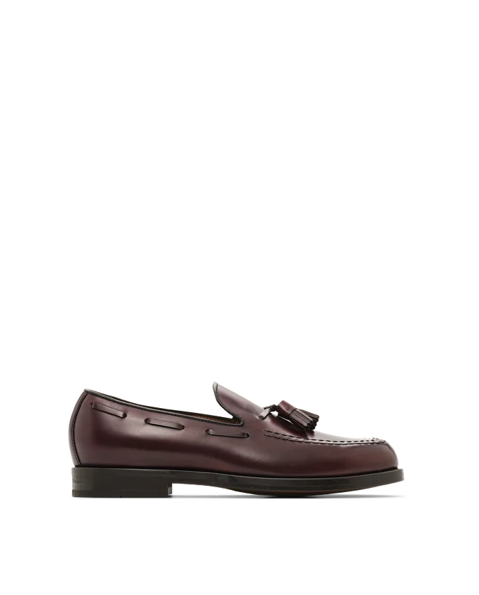 lottusse Mocassins à glands Class en cuir de Veau Lustré Bordeaux