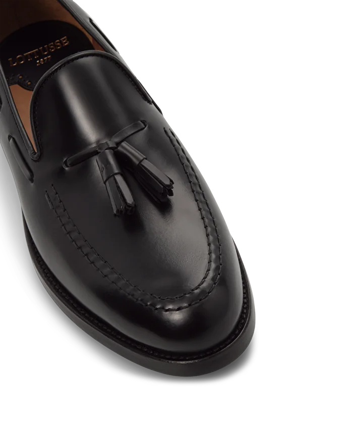 Lottusse Mocassins à Glands Class En Cuir De Veau Noir