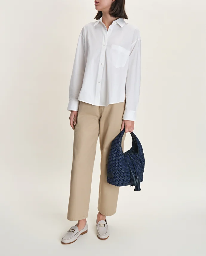 Lottusse Mocassins à Talons Bloc En Cuir De Veau Uni Blanc Cassé