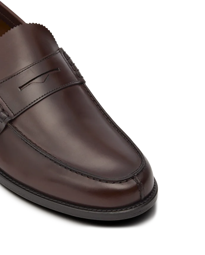 Lottusse Mocassinsà Bande Daytona En Cuir De Veau Brun