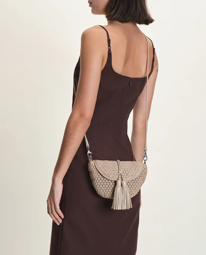 Lottusse Noodbag Sac à Bandoulière En Agneau Blanc Cassé