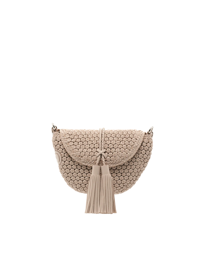 Lottusse Noodbag Sac à Bandoulière En Agneau Blanc Cassé