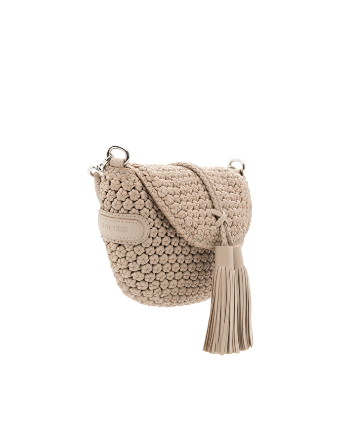 Lottusse Noodbag Sac à Bandoulière En Agneau Blanc Cassé