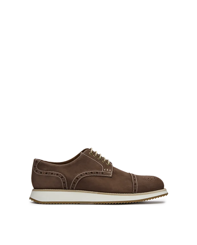 Lottusse Oxford Sneakers En Veau Suédé Nubuck Marron
