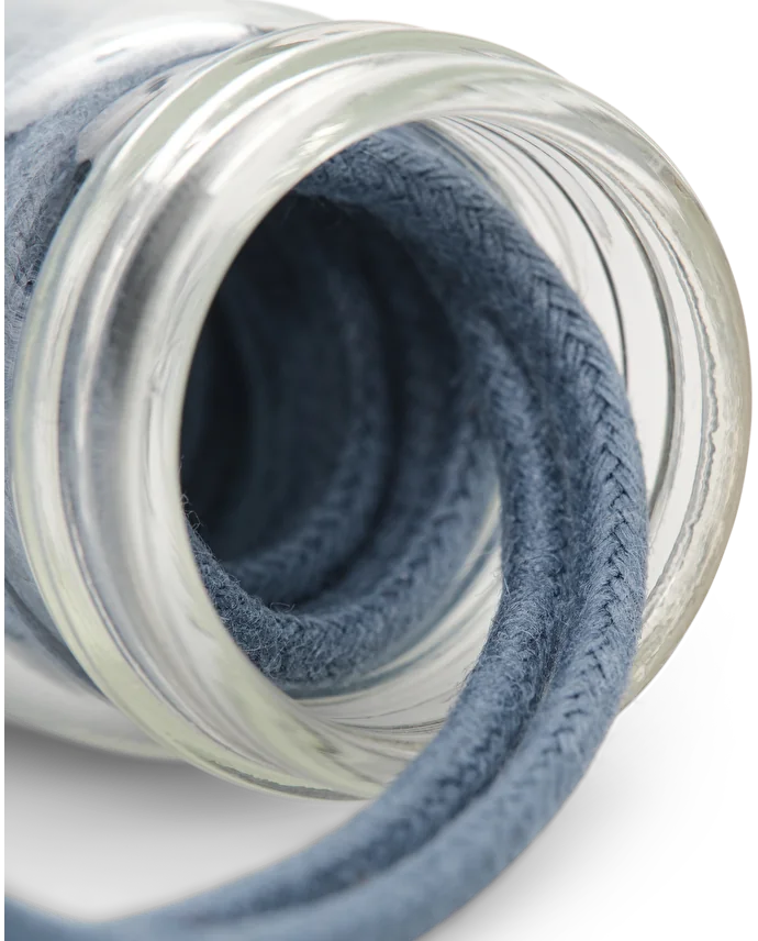 Lottusse Pot En Verre Avec Cordon Ciré Céleste De 80 Cm