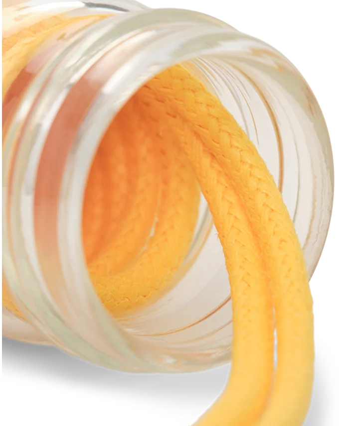 Lottusse Pot En Verre Avec Cordon Ciré Couleur D'agrumes De 80 Cm