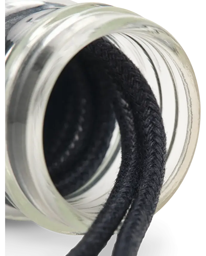 Lottusse Pot En Verre Avec Cordon Ciré Marine De 80 Cm