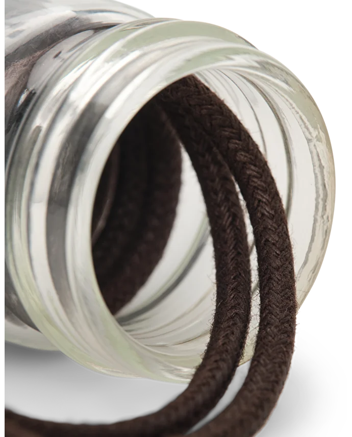 Lottusse Pot En Verre Avec Cordon Ciré Moka De 80 Cm