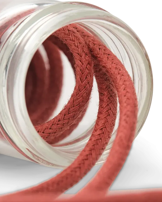 Lottusse Pot En Verre Avec Cordon Ciré Rouille De 80 Cm