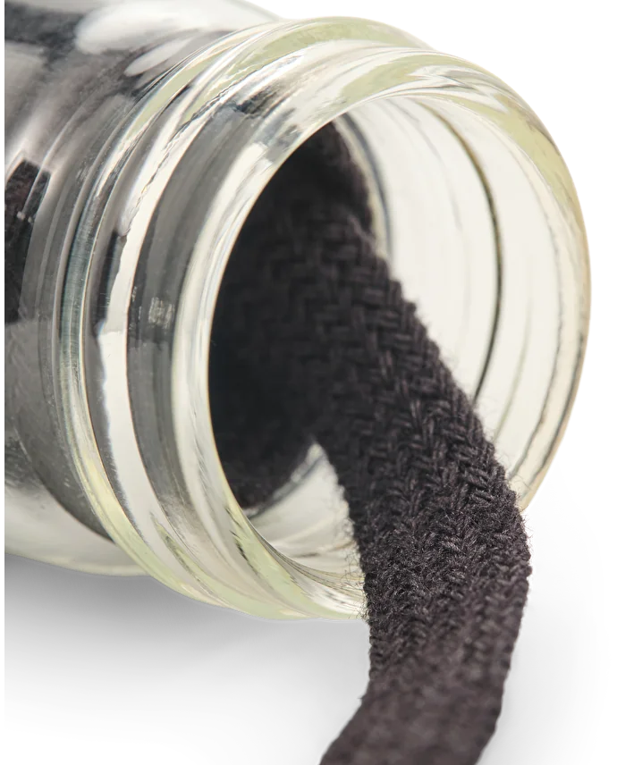 Lottusse Pot En Verre Avec Cordon Plat En Polyester 110 Cm