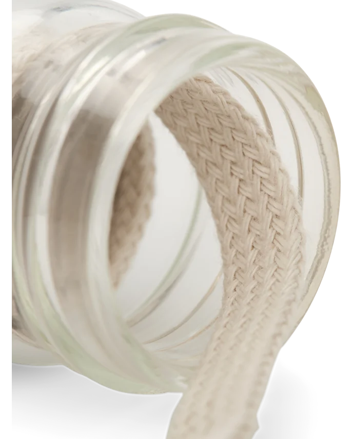 Lottusse Pot En Verre Avec Cordon Plat En Polyester 110 Cm