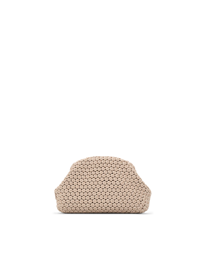 Lottusse Sac à Main Noodbag Cuir D'Agneau Blanc Cassé