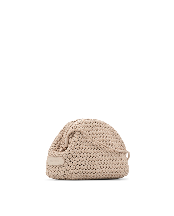 Lottusse Sac à Main Noodbag Cuir D'Agneau Blanc Cassé