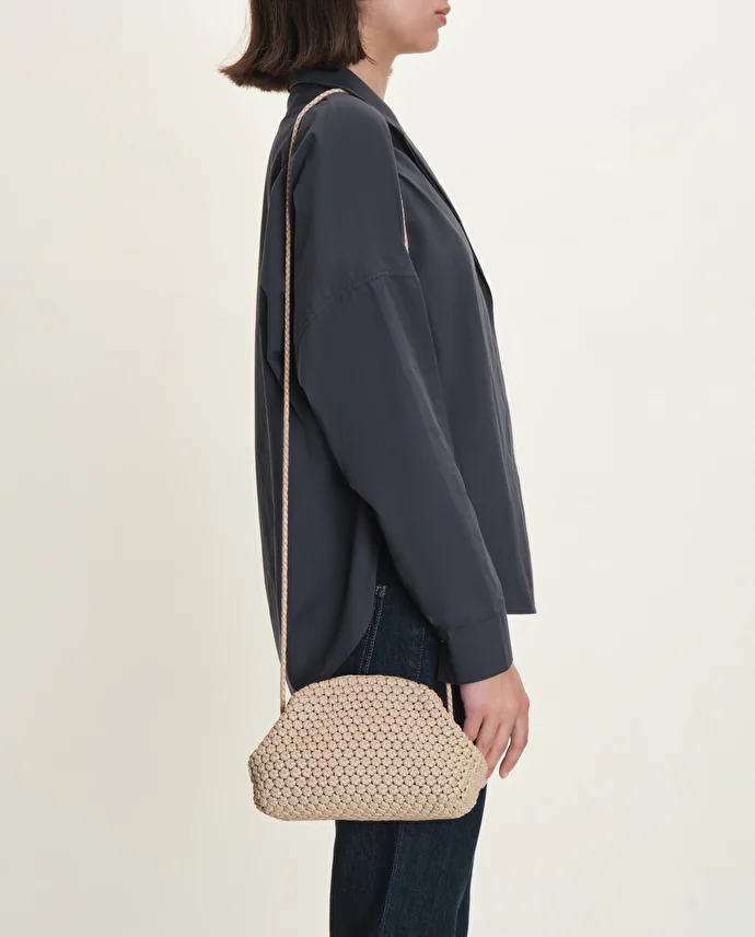 lottusse Sac à main Noodbag Cuir d'Agneau Blanc cassé