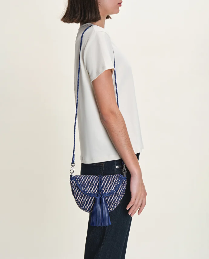 lottusse Sac Bandoulière Noodbag Cuir d'Agneau Bleu