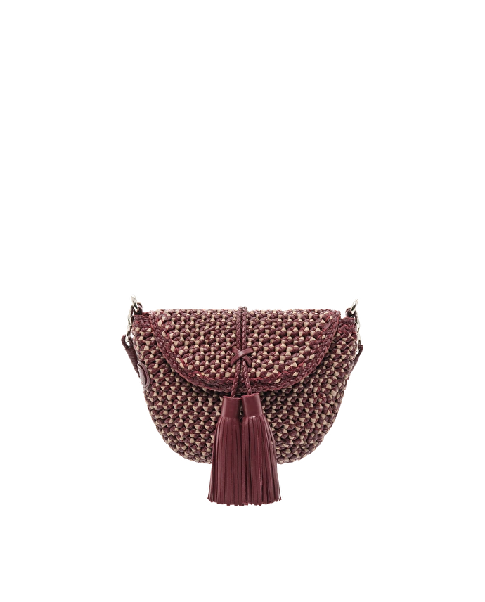 Lottusse Sac Bandoulière Noodbag Cuir D'Agneau Bourgogne