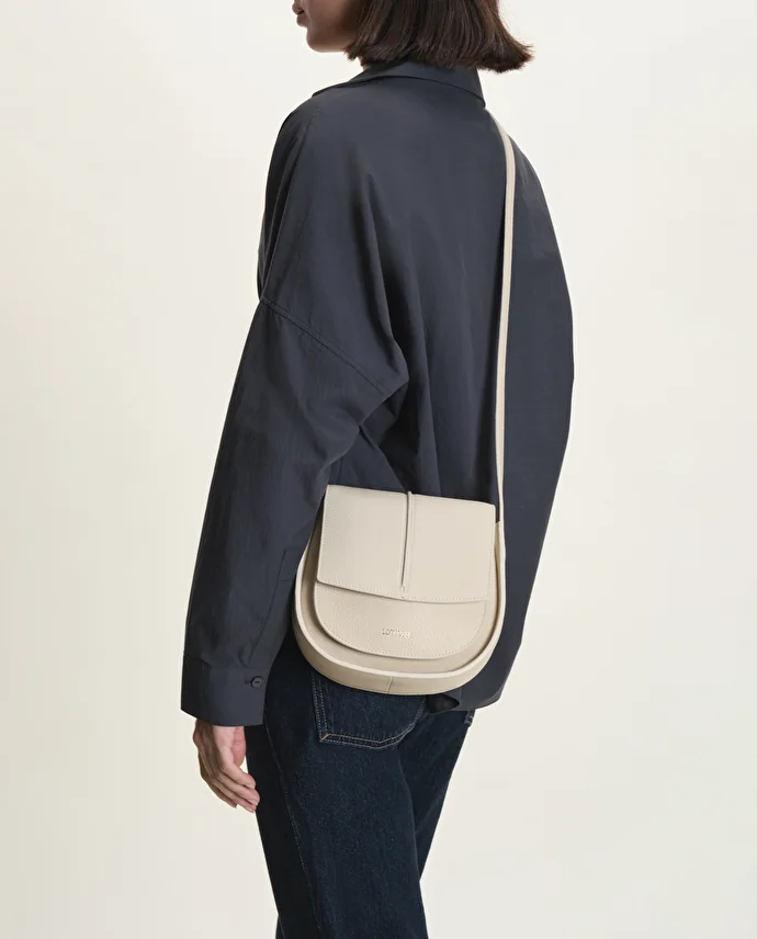 Lottusse Sac Bandoulière Talaia Cuir De Veau Blanc Cassé