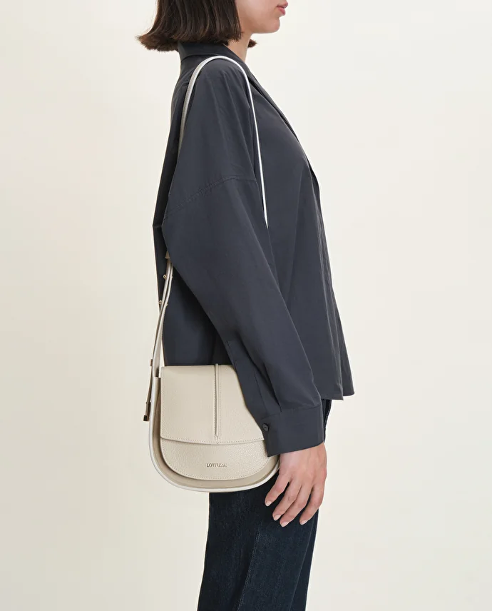 lottusse Sac Bandoulière Talaia Cuir de Veau Blanc cassé