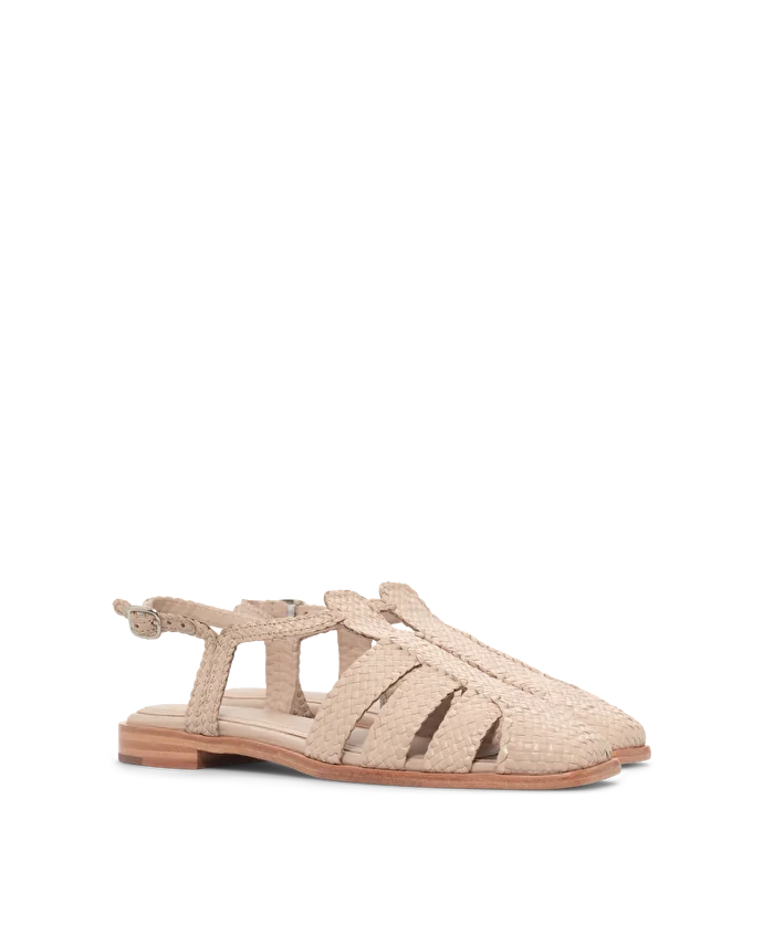 Lottusse Sandales Summer Cuir De Chèvre Blanc Cassé