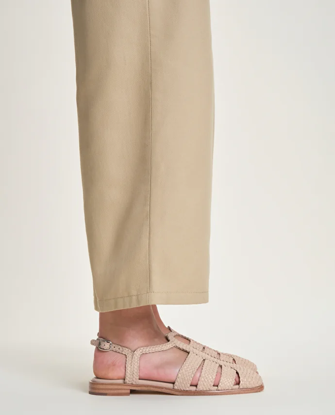 lottusse Sandales Summer Cuir de Chèvre Blanc Cassé