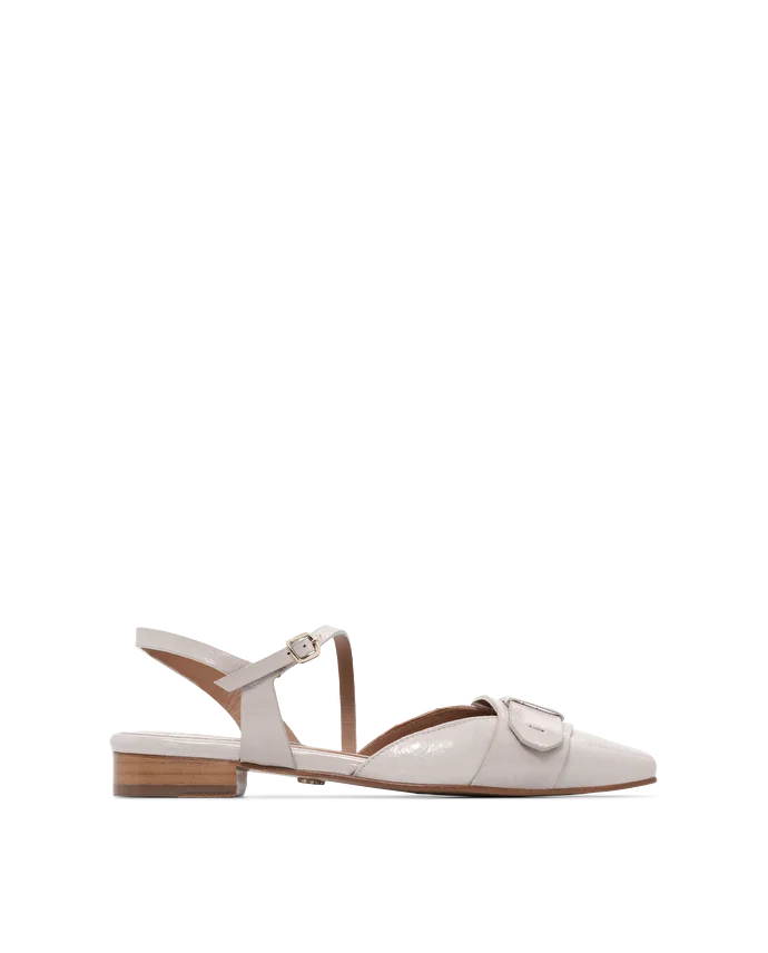 Lottusse Slingbacks Smithson Cuir De Veau Blanc Cassé