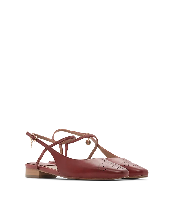 Lottusse Slingbacks Smithson Cuir De Veau Bourgogne