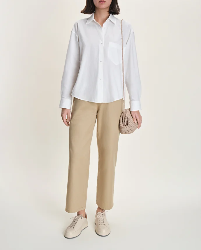 Lottusse Sneakers à Lacets Puket En Cuir D'Agneau Blanc Cassé