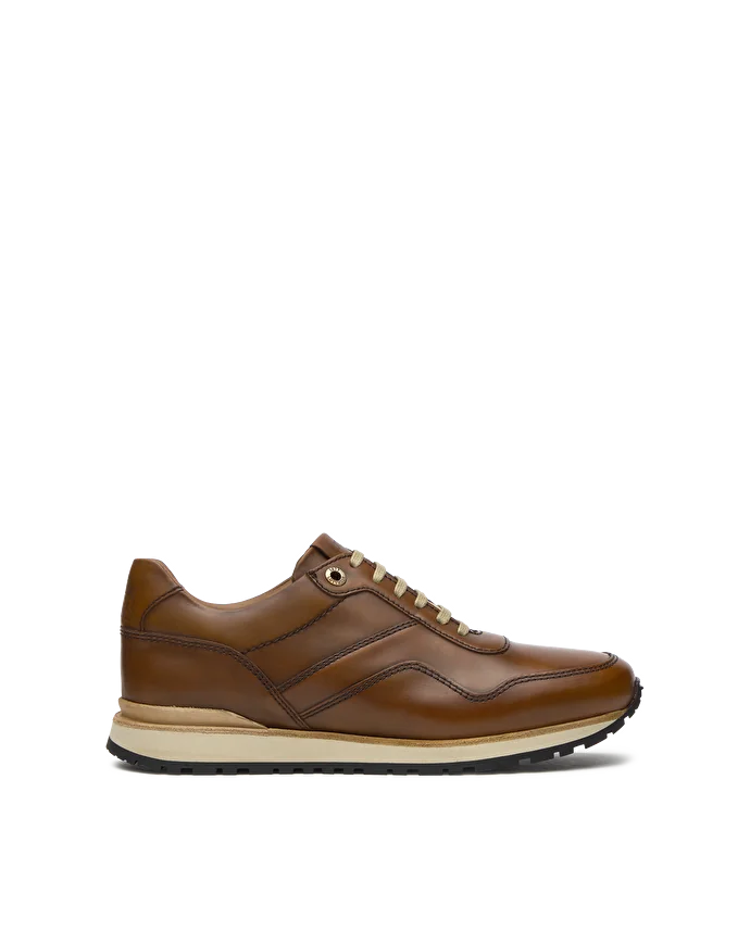 lottusse Sneakers à lacets Tokyo en cuir de Veau Marron