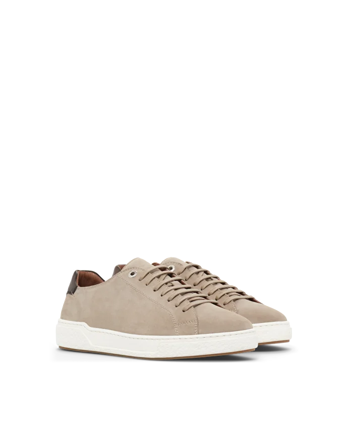 Lottusse Sneakers à Lacets Torino En Cuir De Veau Taupe