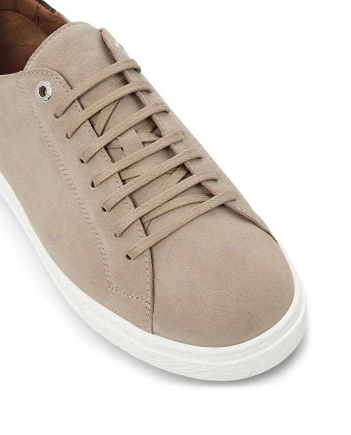 Lottusse Sneakers à Lacets Torino En Cuir De Veau Taupe