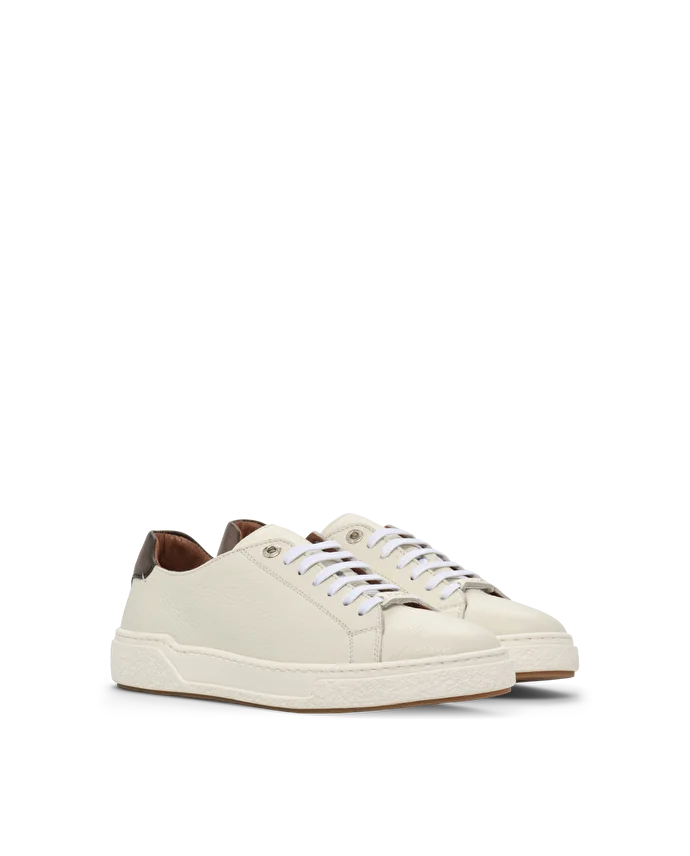 Lottusse Sneakers En Cuir De Veau à Grains Doux Beige